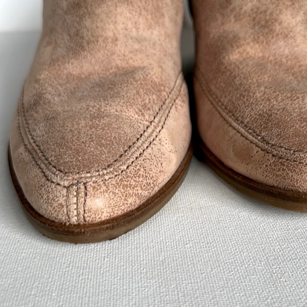 New LUCKY BRAND Mahzan Chop-out Pointed Toe Loafers Block Heel Leather Hazel